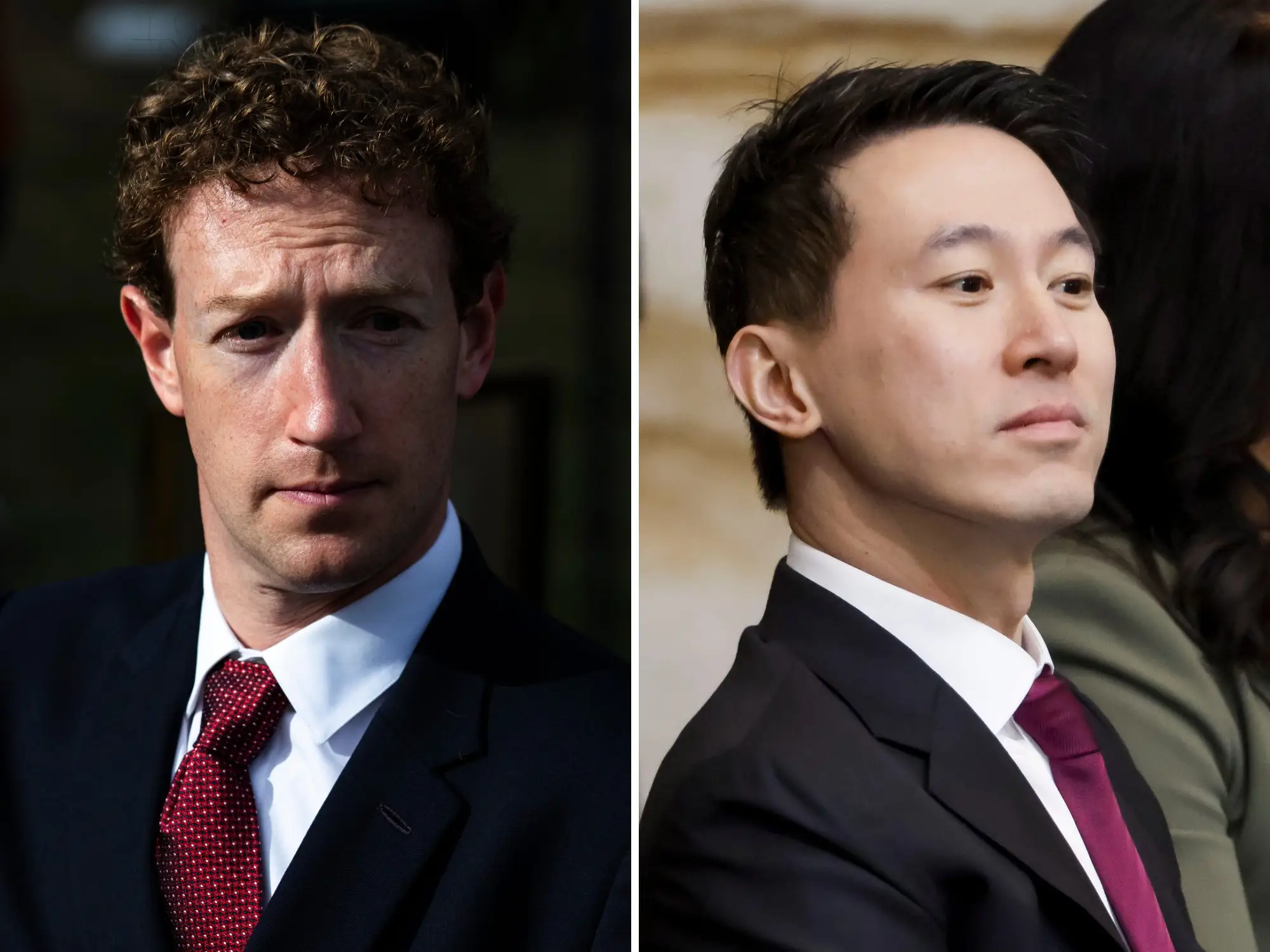 Mark Zuckerberg (Meta) and Shou Zi Chew (TikTok)