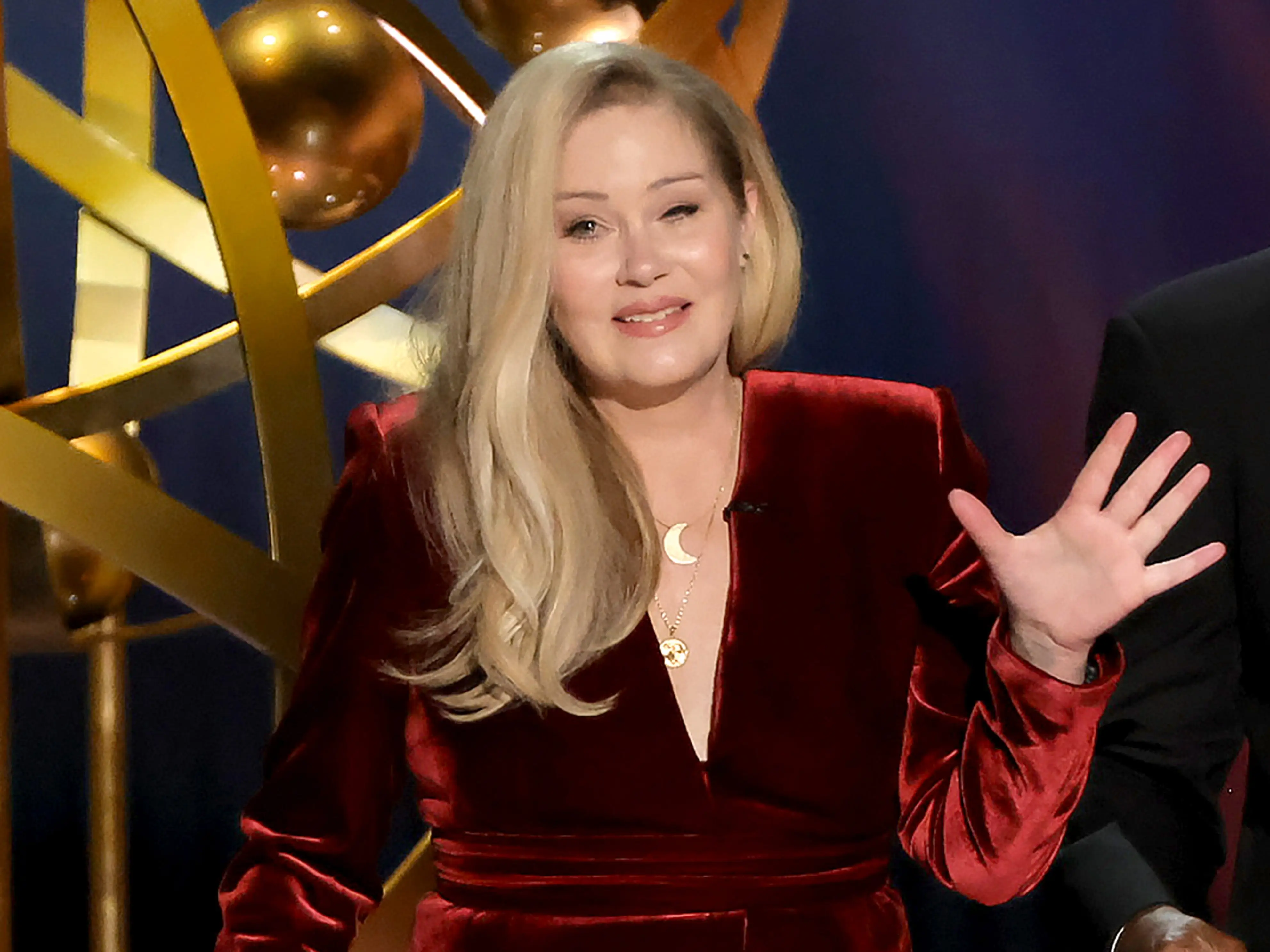 LOS ANGELES, CALIFORNIA - JANUARY 15: Christina Applegate speaks speaks onstage during the 75th Primetime Emmy Awards at Peacock Theater on January 15, 2024 in Los Angeles, California. (Photo by Kevin Winter/Getty Images)