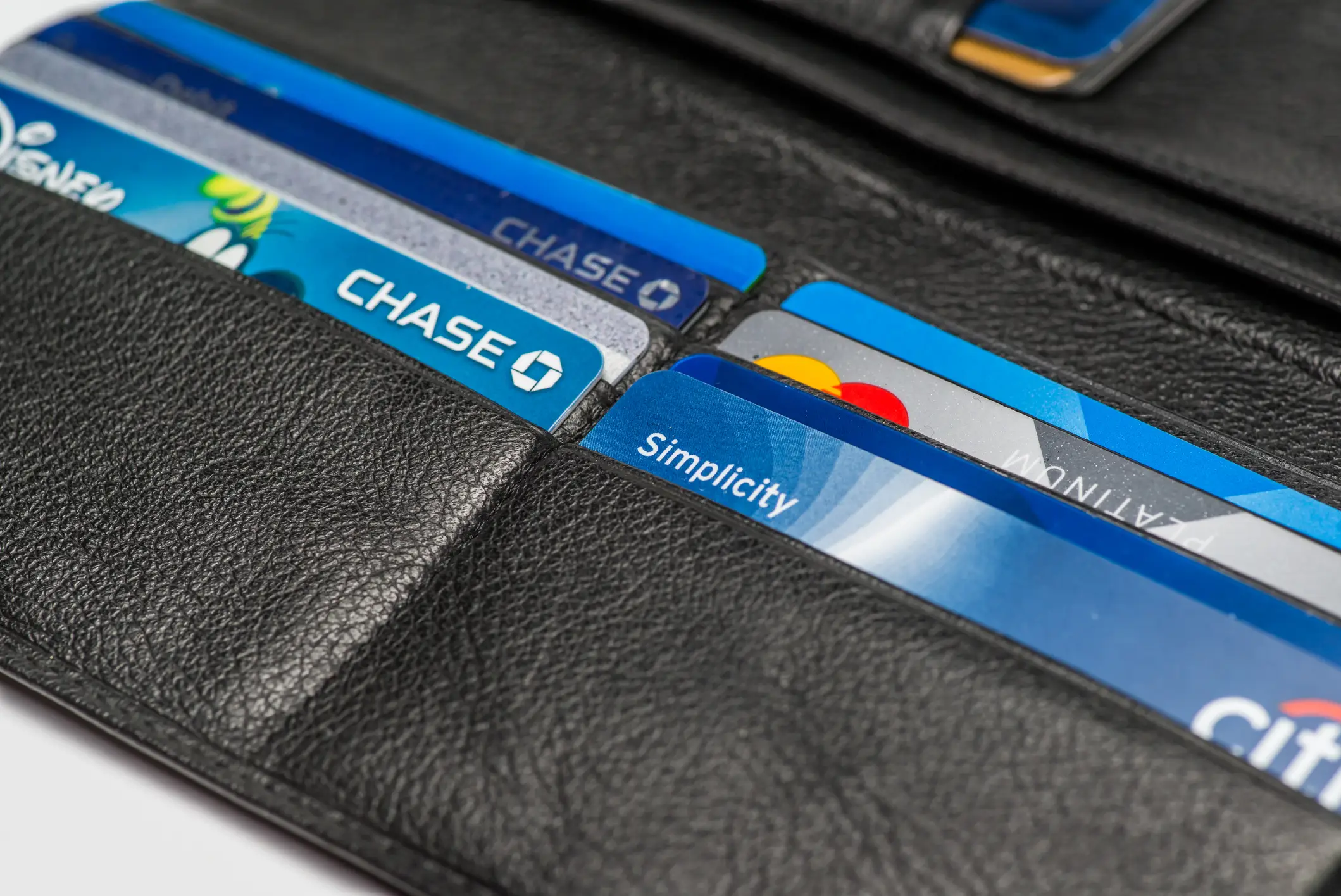 Wallet with credit cards.
