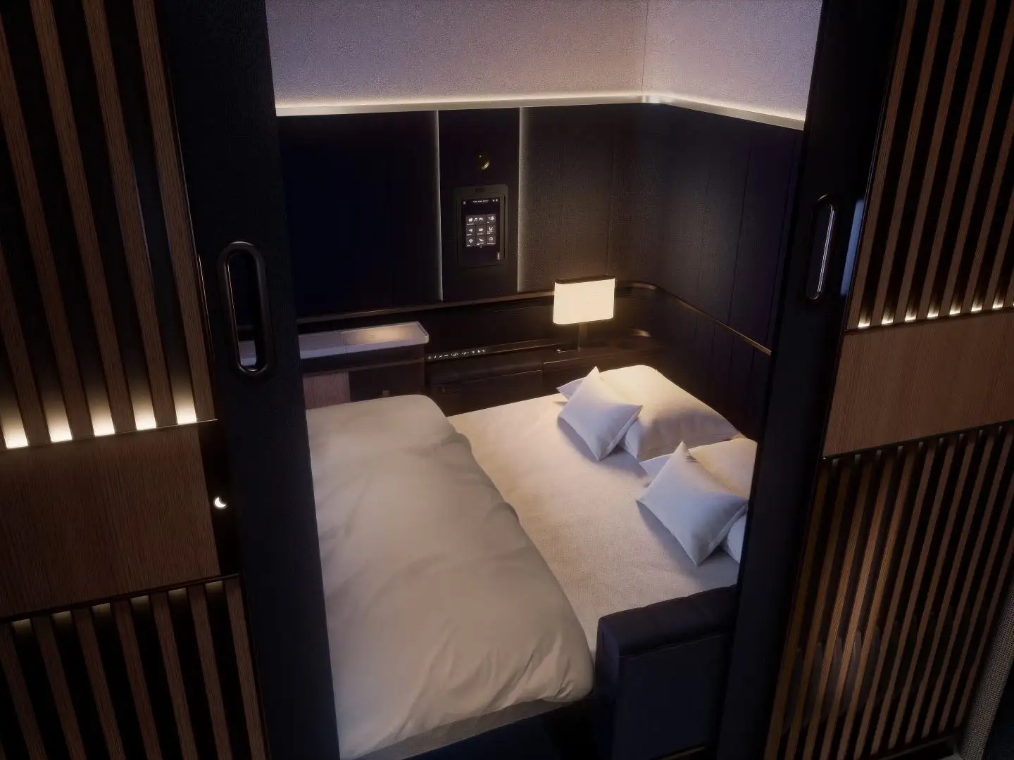 A first-class suite on Lufthansa.
