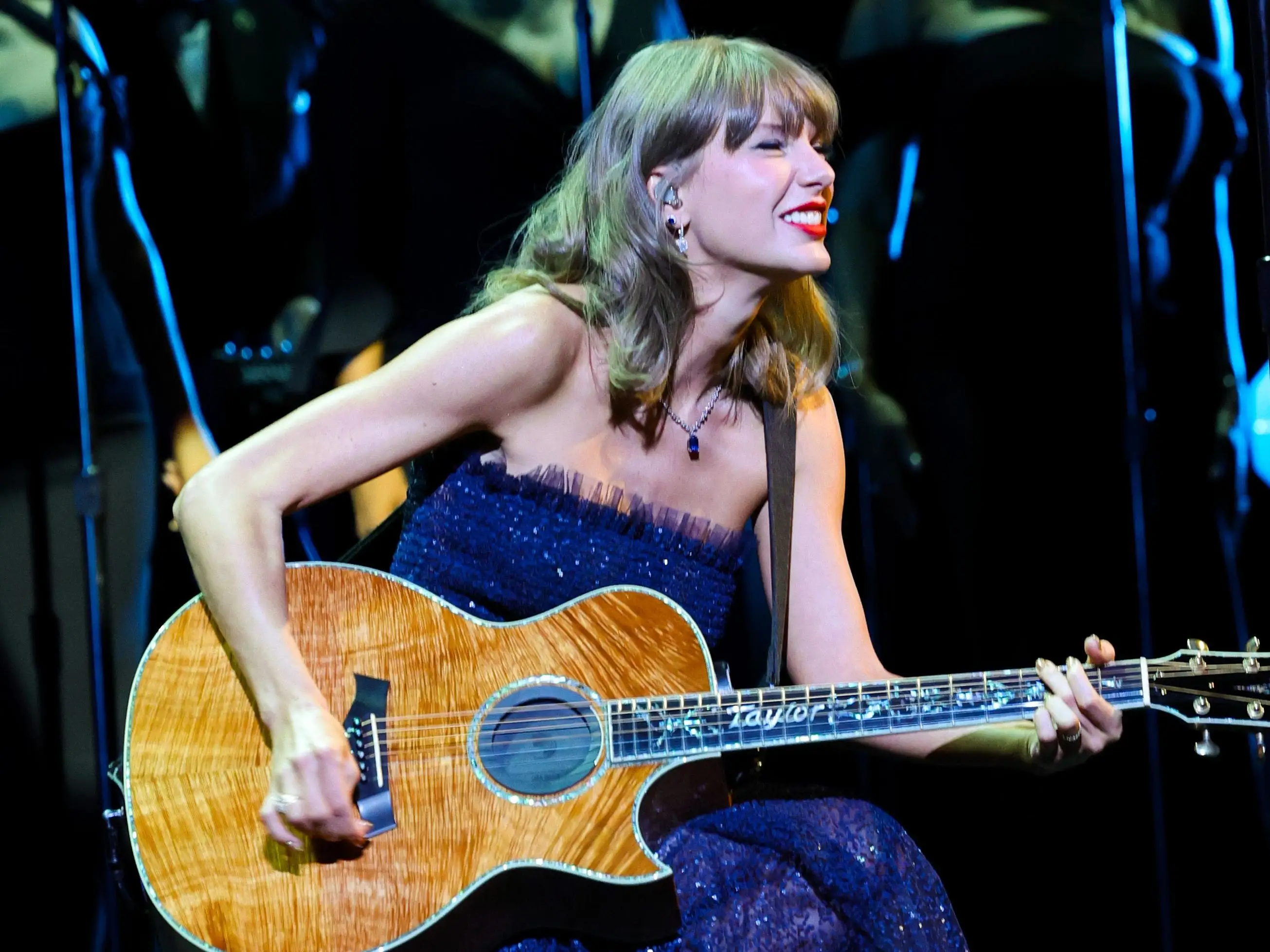 Taylor Swift performs at the sixth annual Academy Museum Gala at the Academy Museum of Motion Pictures on October 17, 2026, in Los Angeles