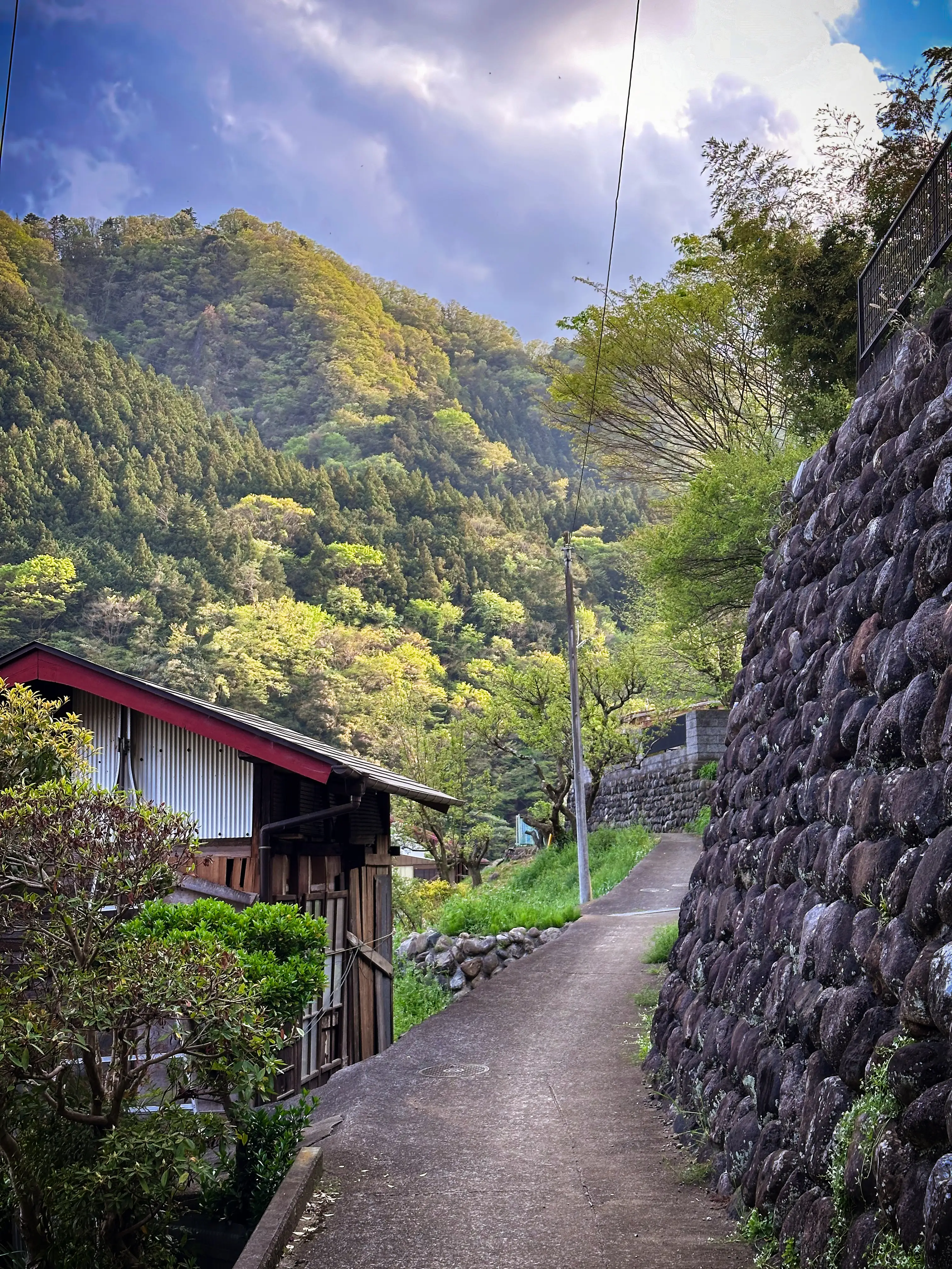 A road in Uenohara, a small town outside of Tokyo, Japan.