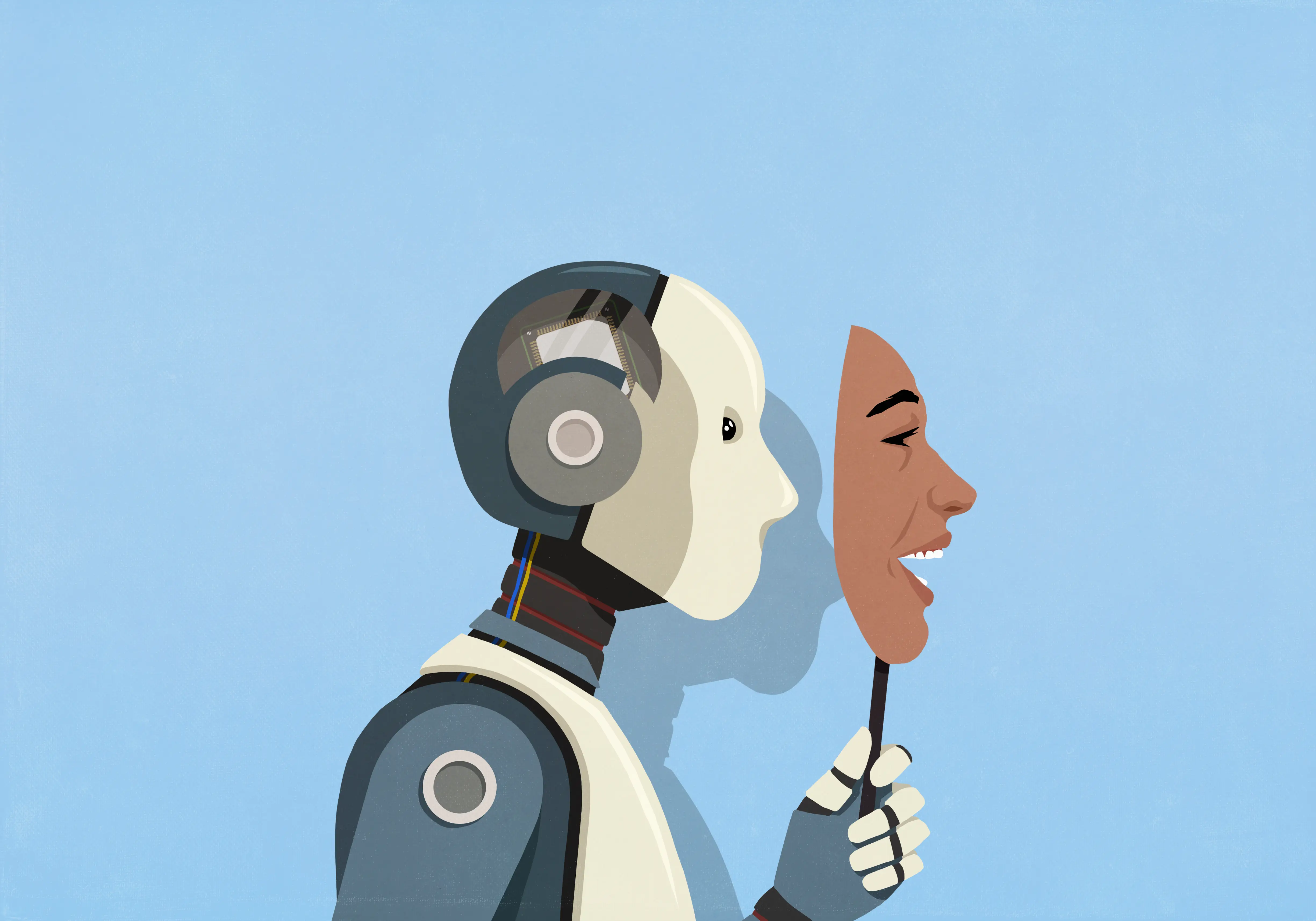 An illustration of an AI agent impersonating a human
