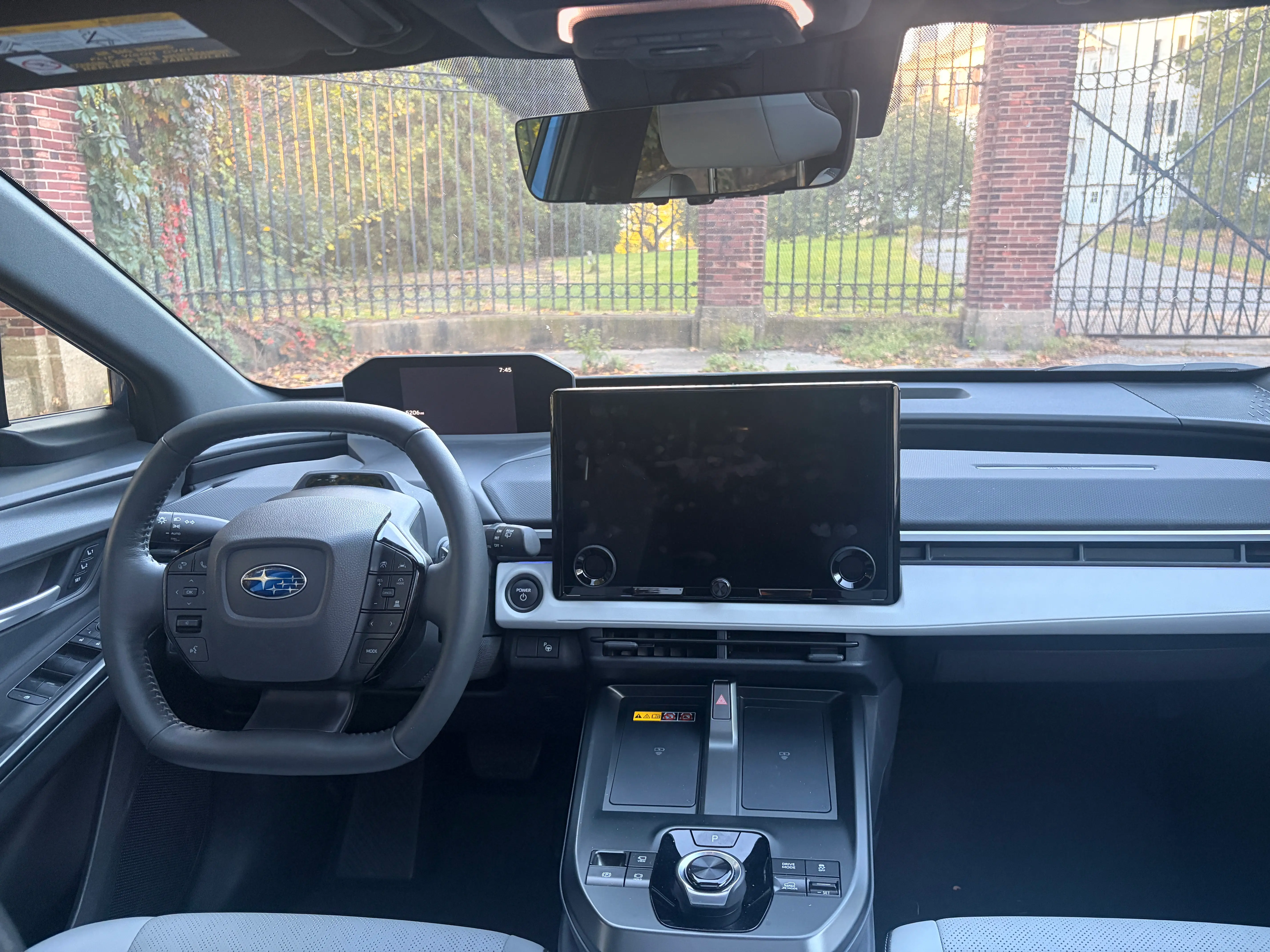 The front seat of the Subaru Trailseeker.