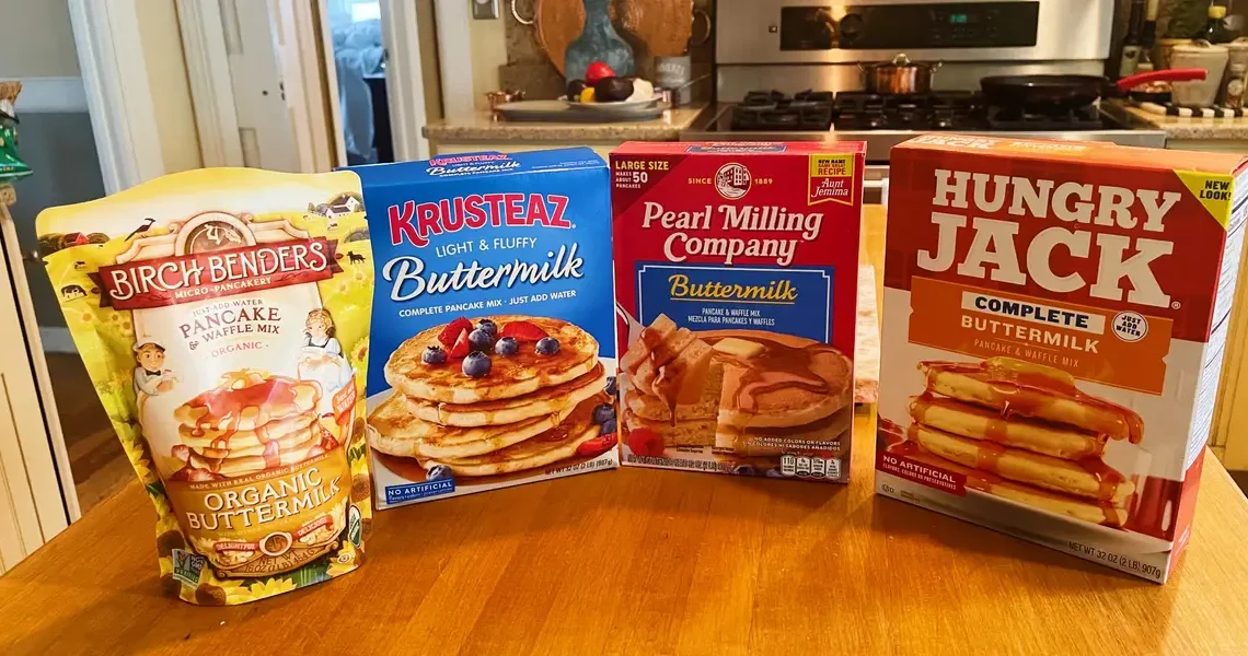 I tried 4 store-bought buttermilk pancake mixes. My favorite was also the cheapest.