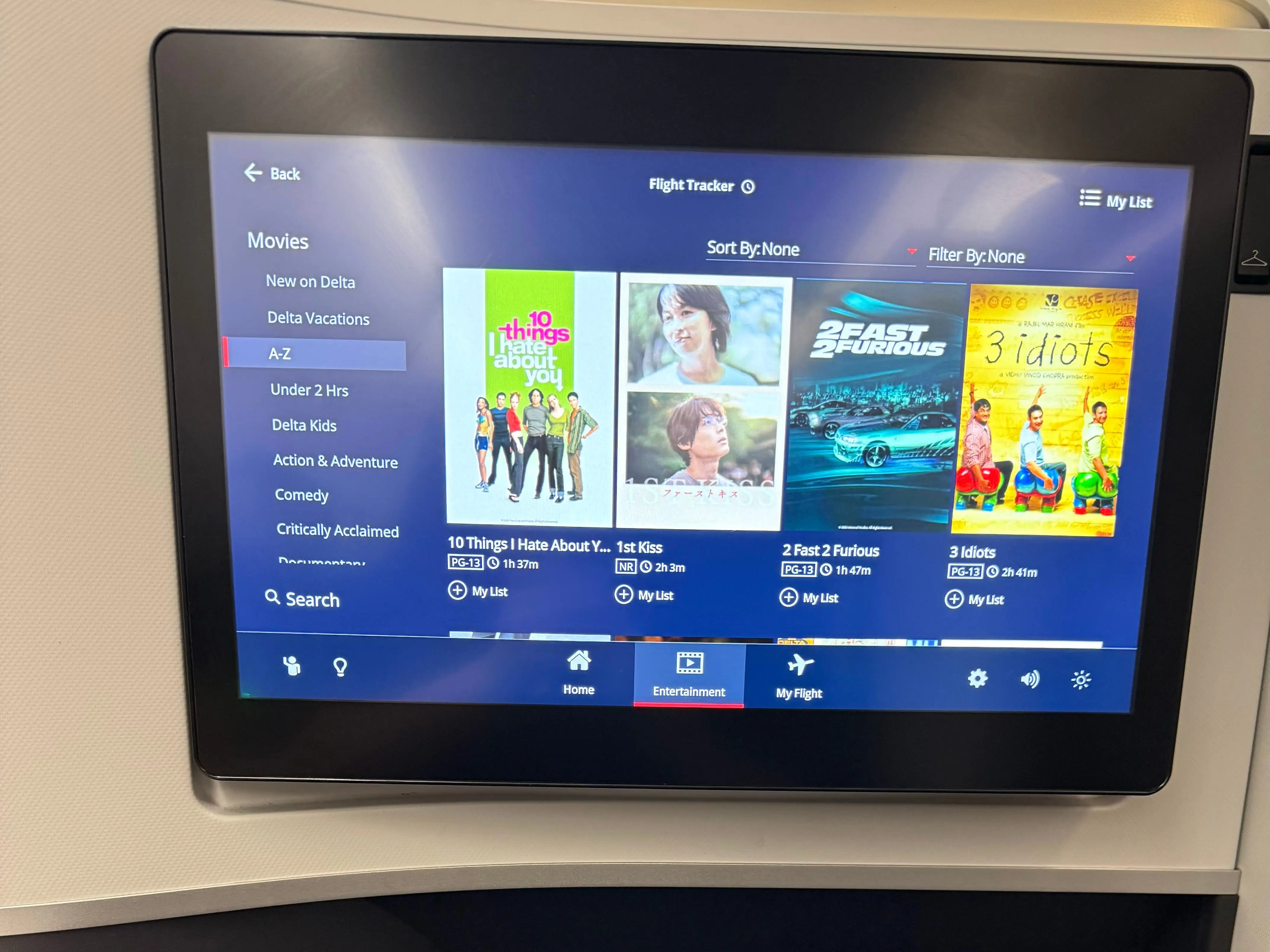 photo facing the tv in delta one
