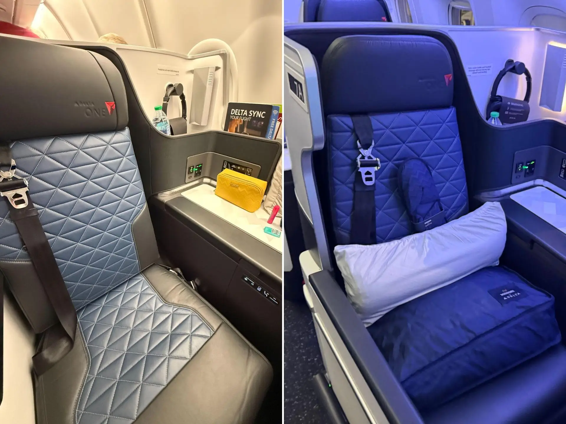 Delta one seats with and without door.