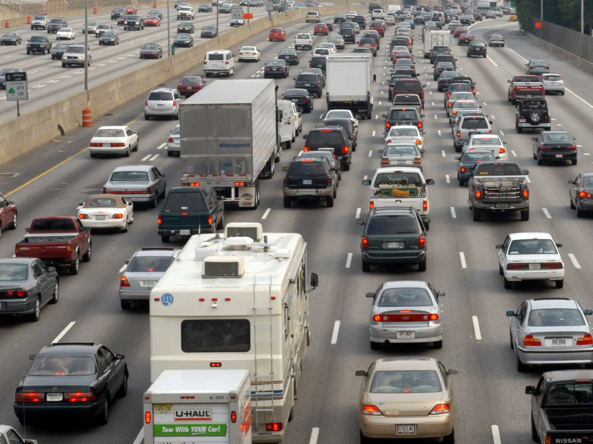 Traffic on a highway in Atlanta.