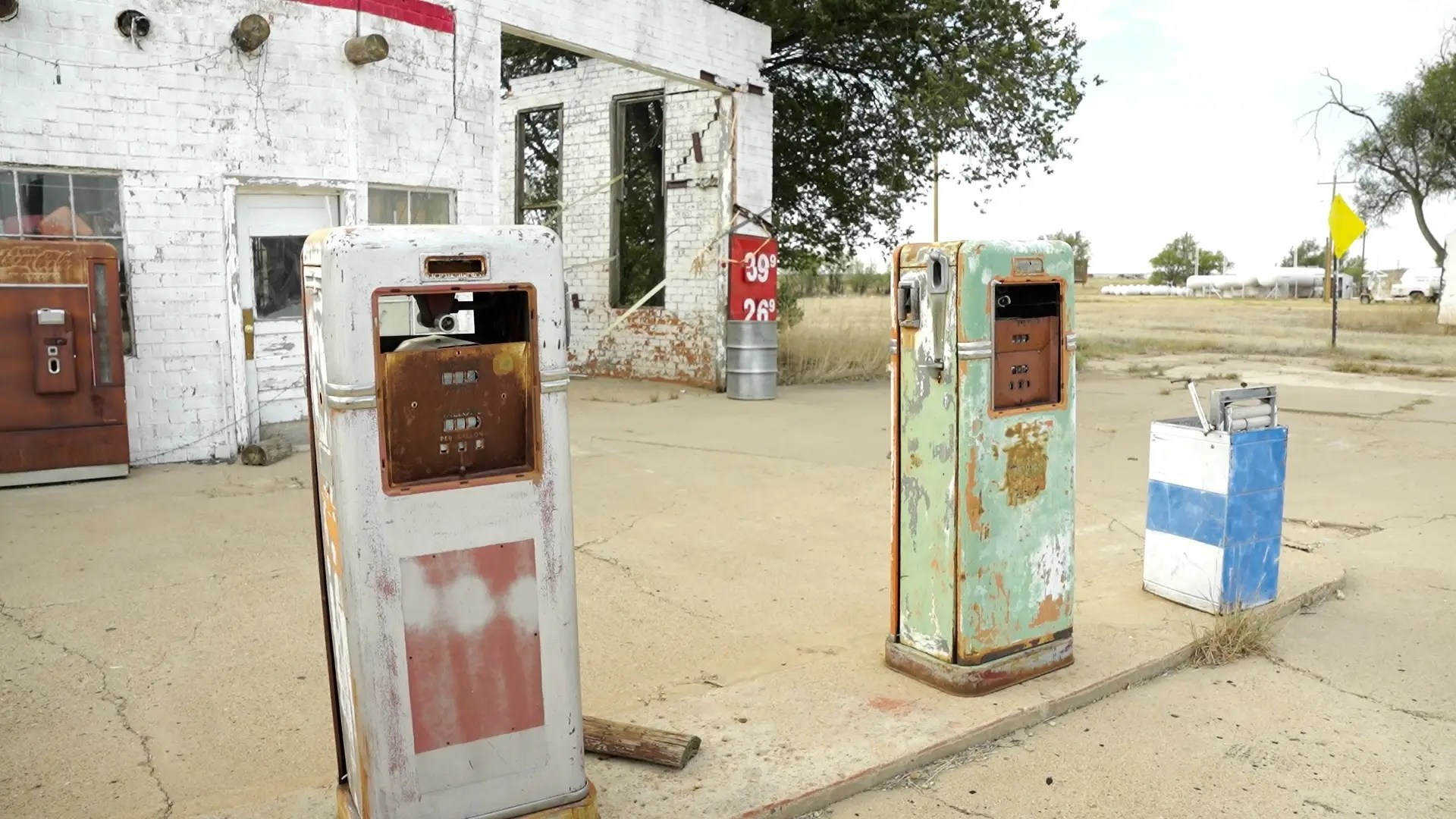 Bent Door Cafe gas pumps