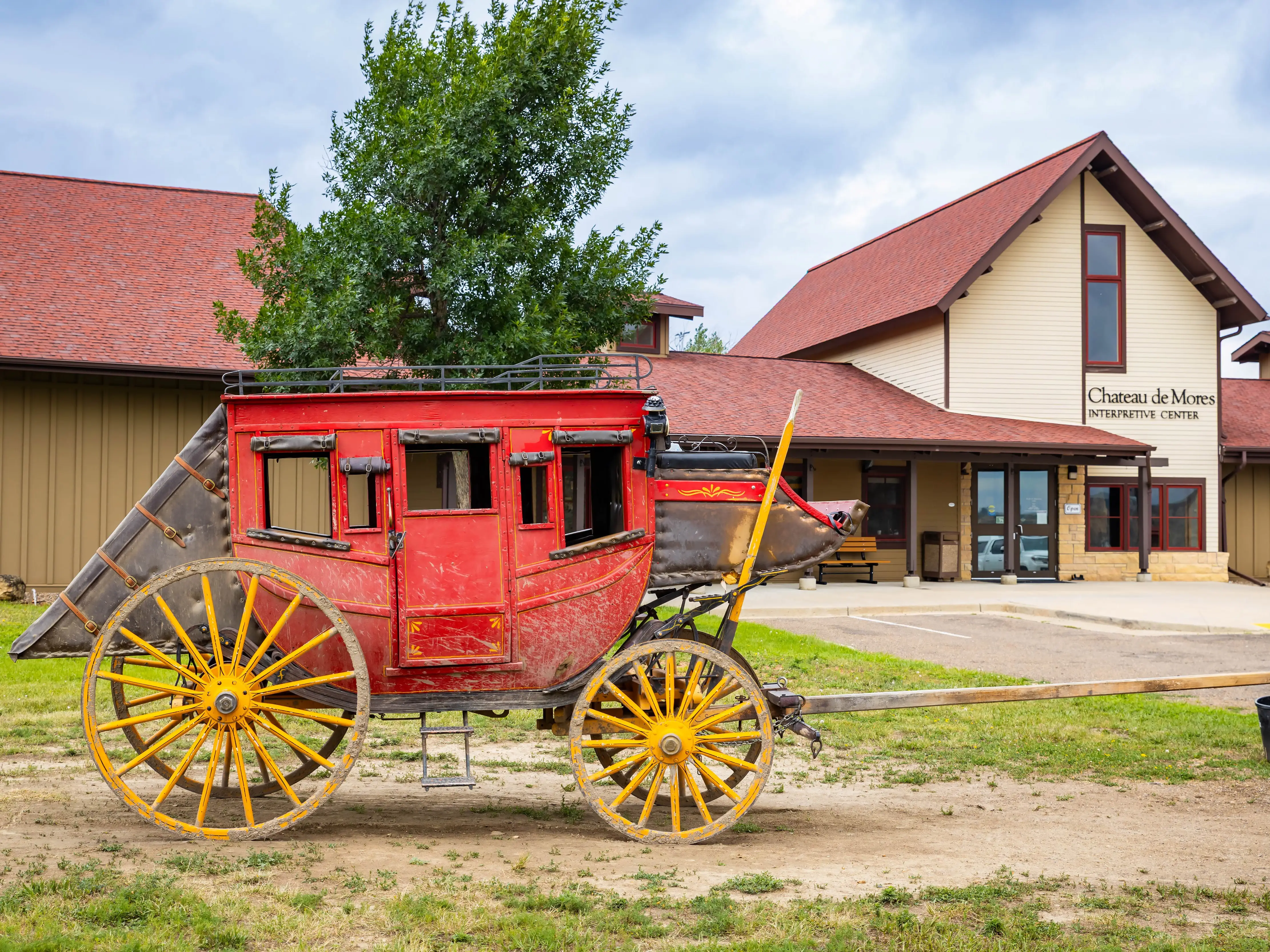 Medora, ND, USA - July 17, 2025: The Chateau de Mores Interpretive Center in Medora, North Dakota