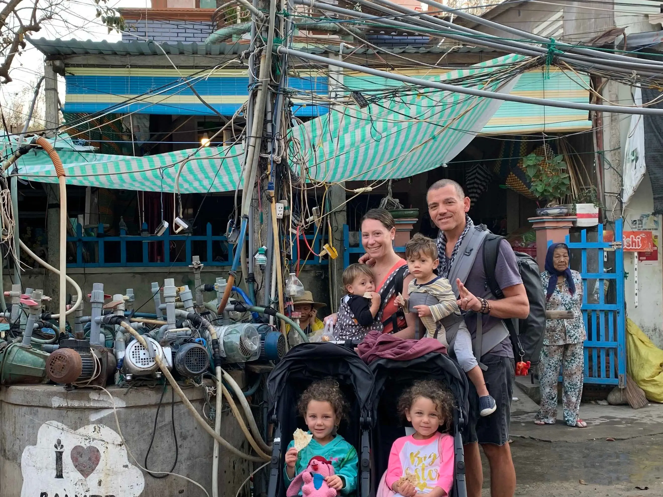A couple with four kids in Vietnam.
