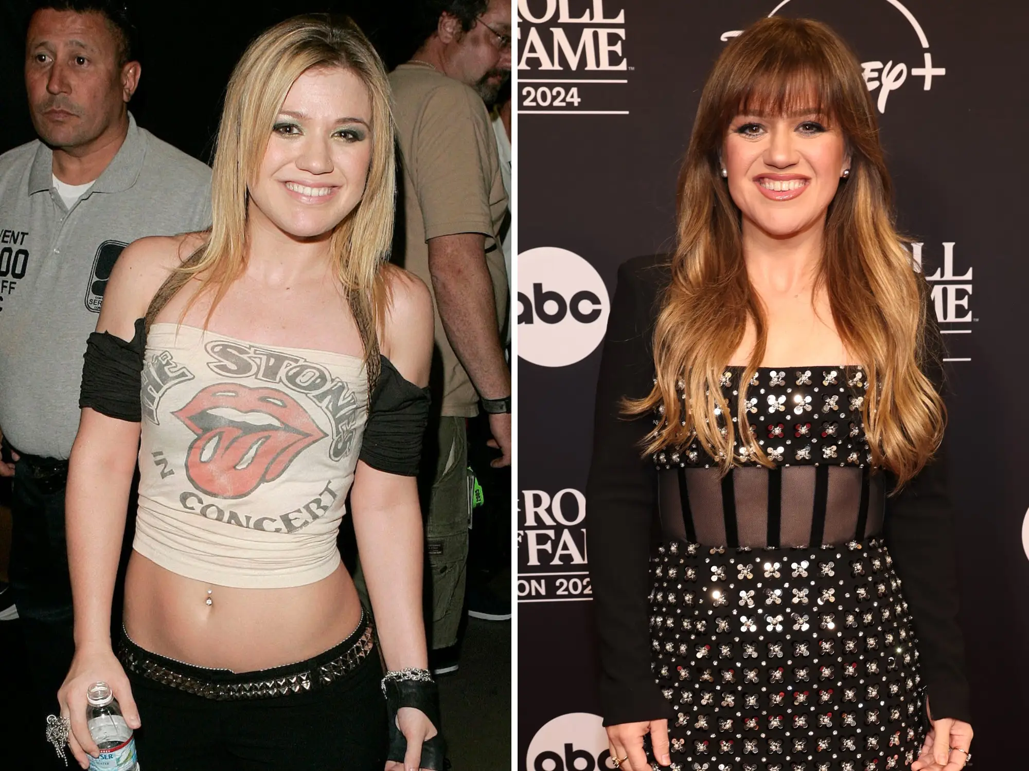 Kelly Clarkson in 2005 and 2024.