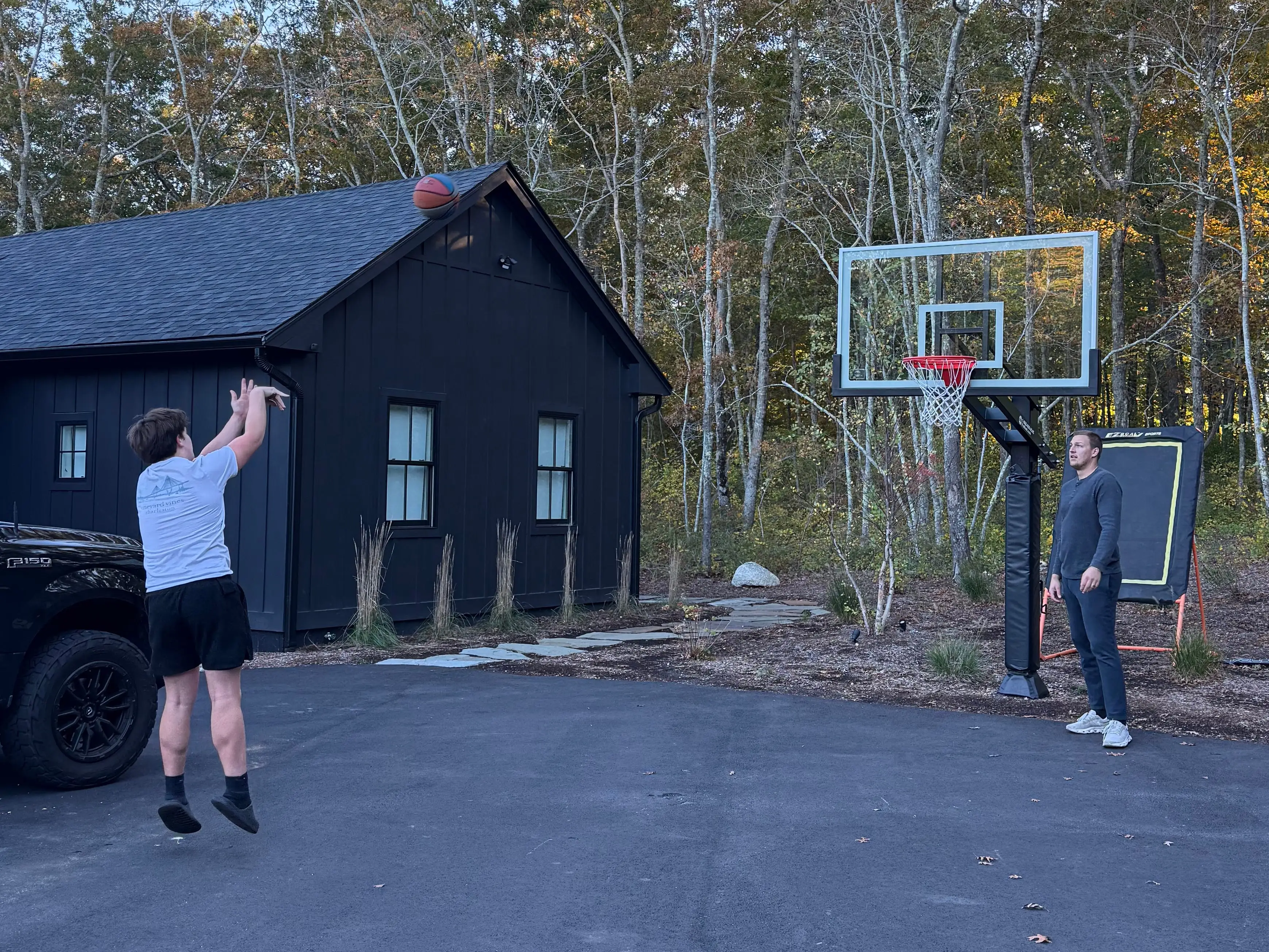 Taylor's brother and husband play basketball together.