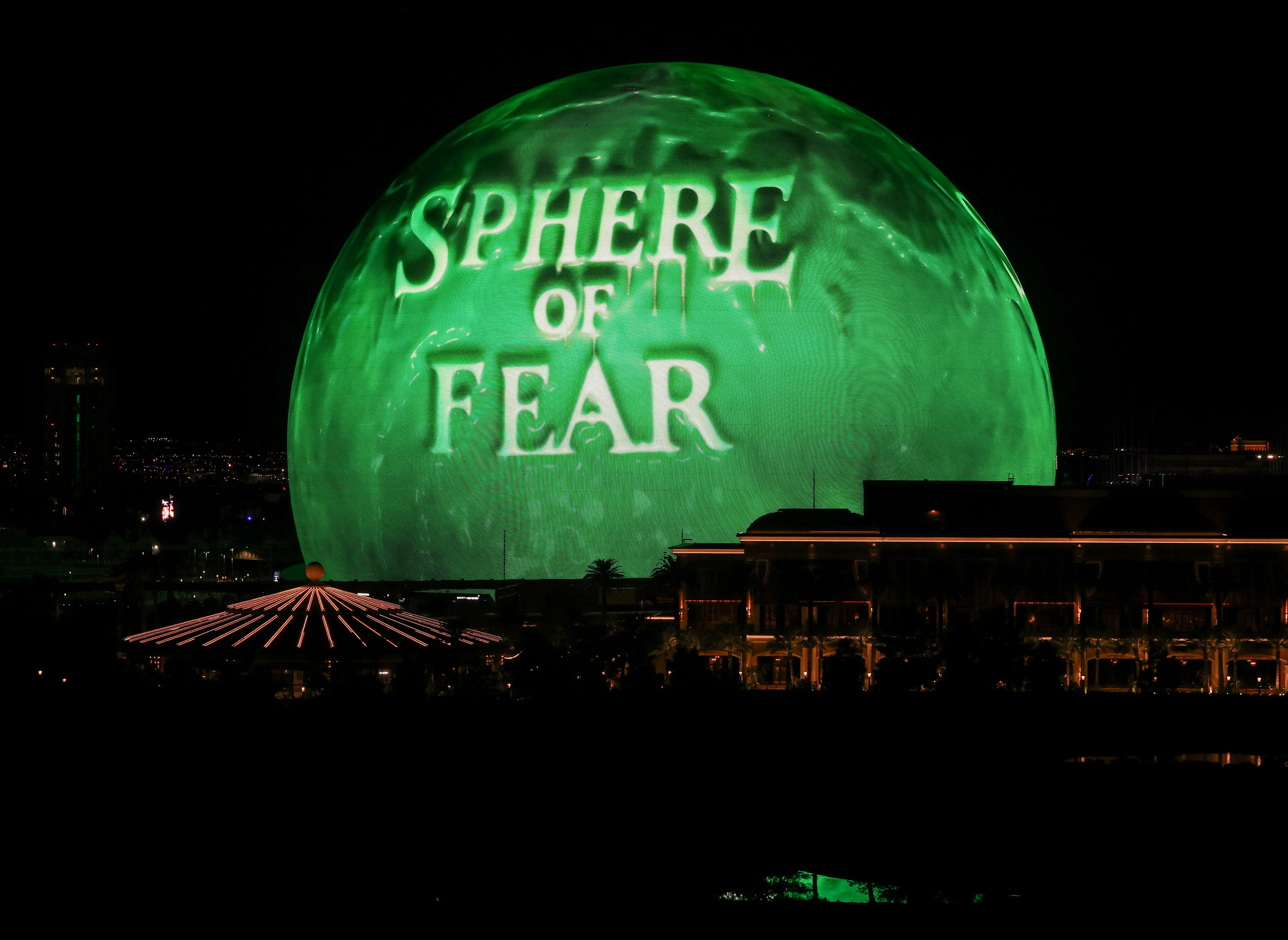 Sphere lights up with the words 