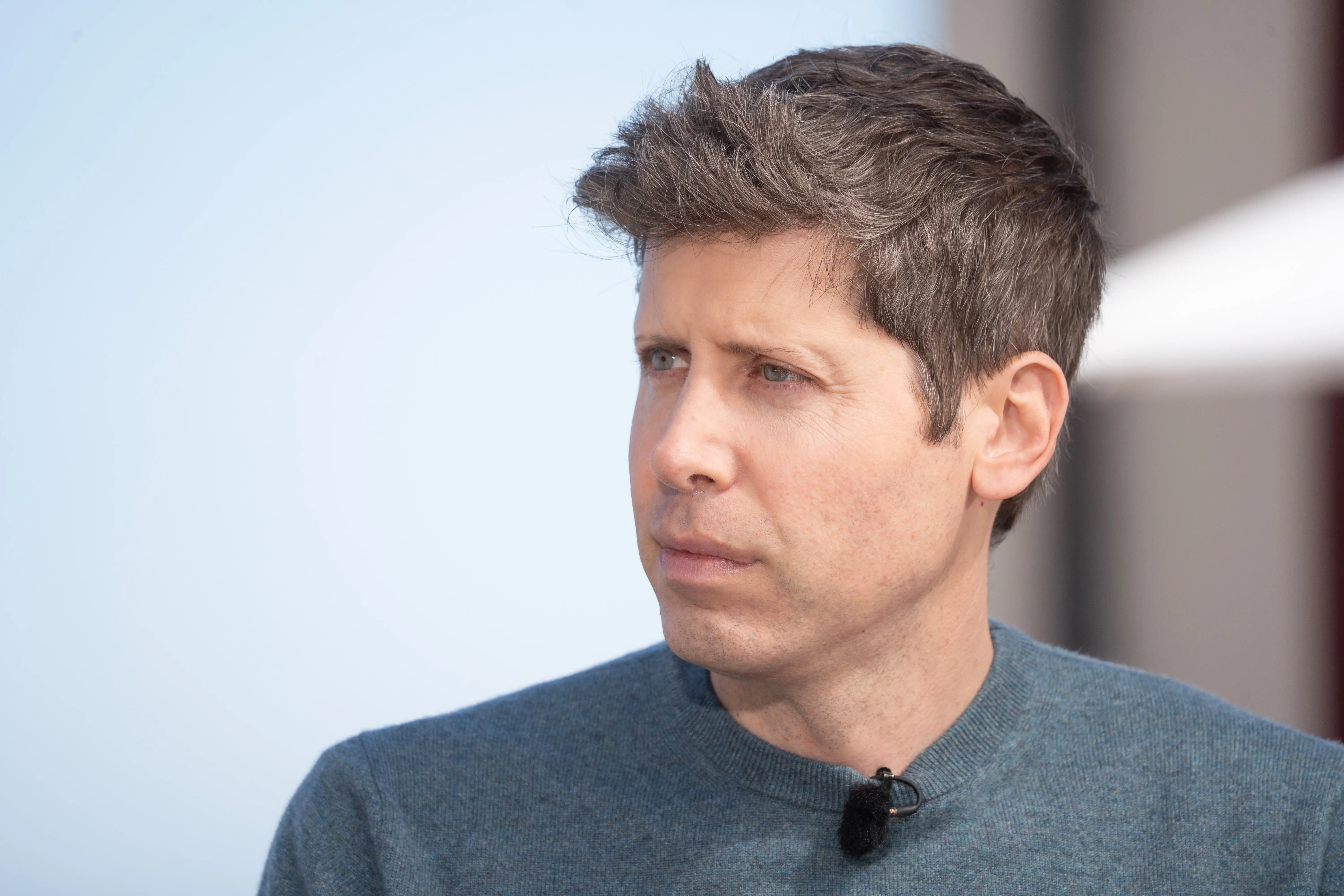 Sam Altman looks during an interview