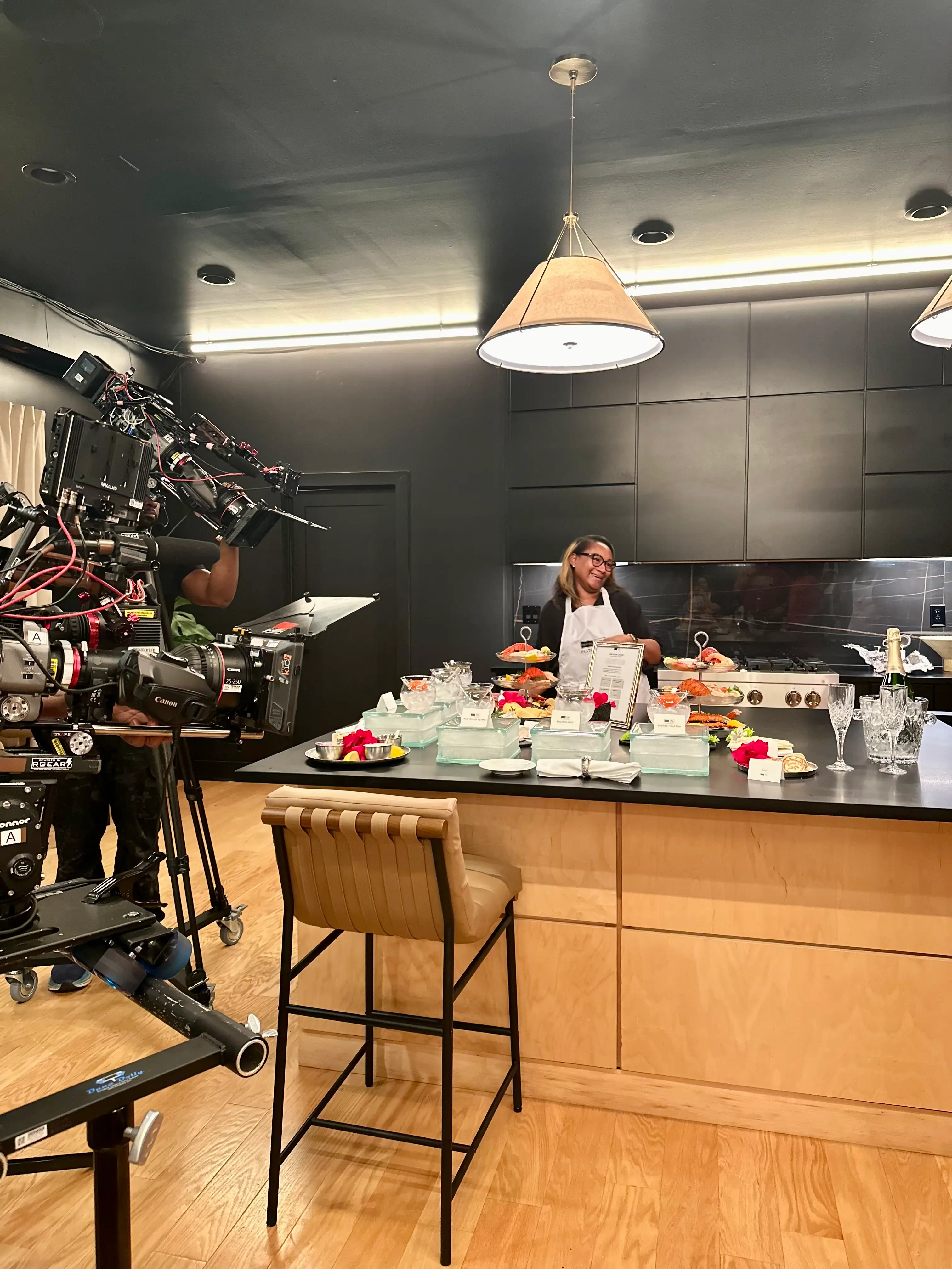 Filming in a kitchen