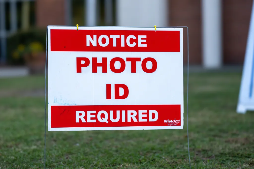 A sign reading 