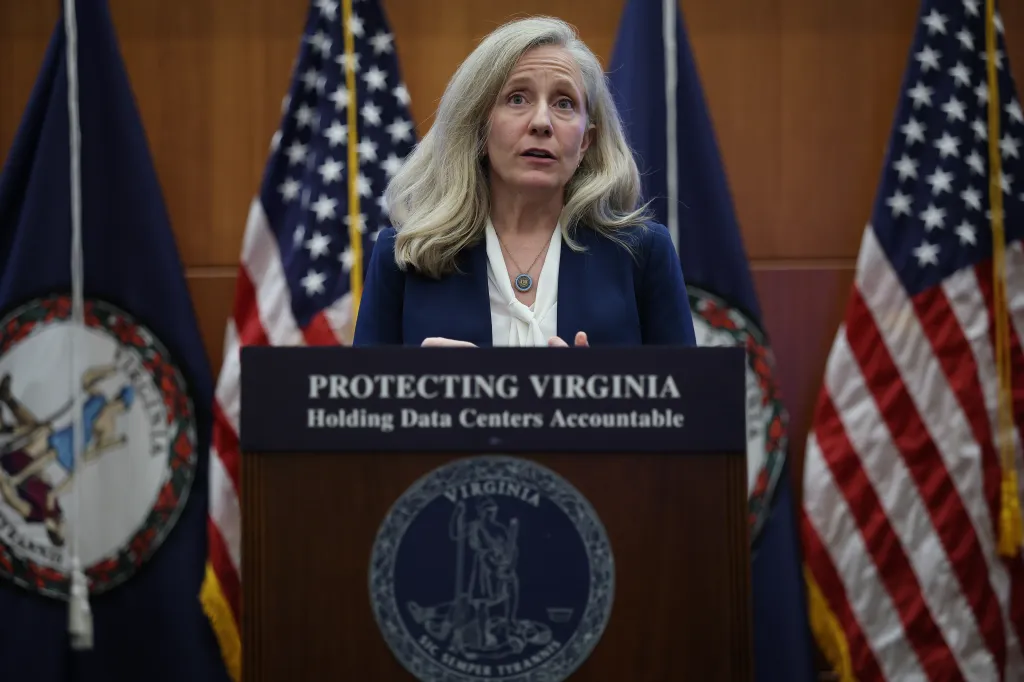 Virginia Gov. Abigail Spanberger speaks during a press conference in Richmond, Va., on Sept. 18, 2026.