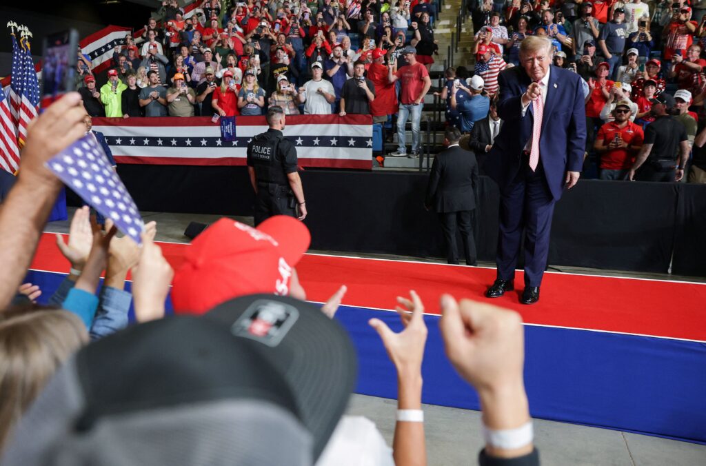 In Kansas, Trump says a pastor running as a Democrat ‘mocks Jesus’