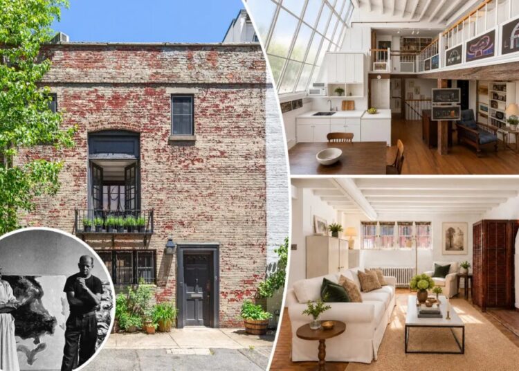 Jackson Pollock and Lee Krasner’s light-filled studio space lists for $8M on a NYC ‘secret street’