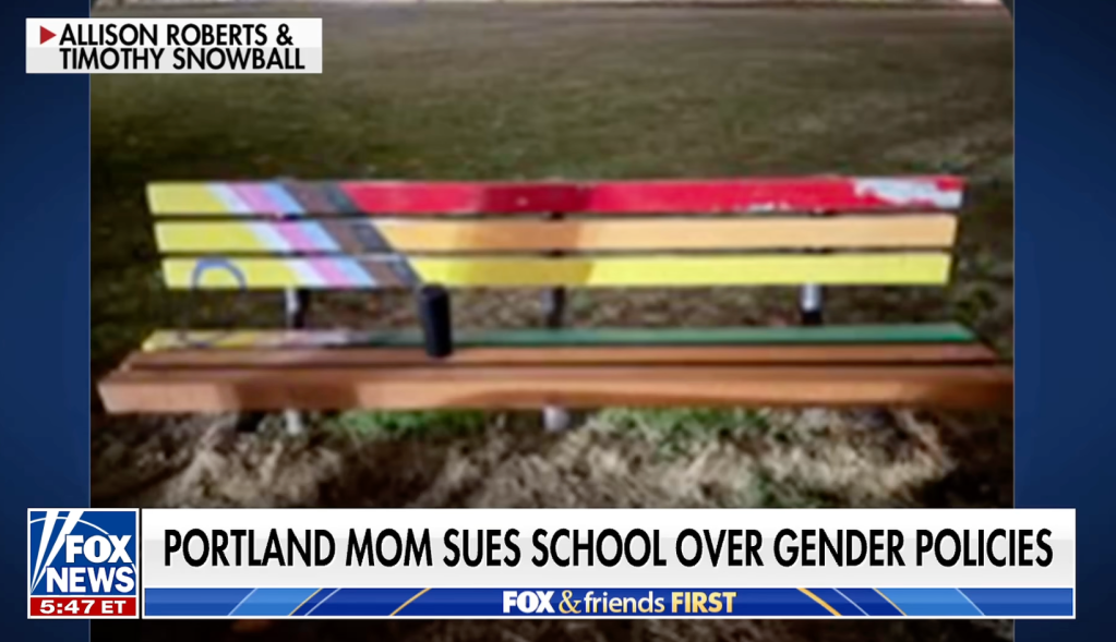Roberts had questioned the elementary school's decision to repaint its traditional rainbow pride flag into an