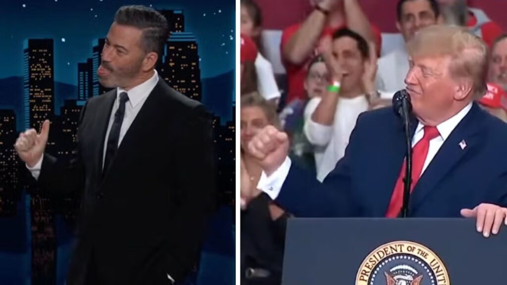 Jimmy Kimmel Tries to Master the Gesture Trump Pulled While Ogling Nicki Minaj: ‘I’m Grossing Myself Out’