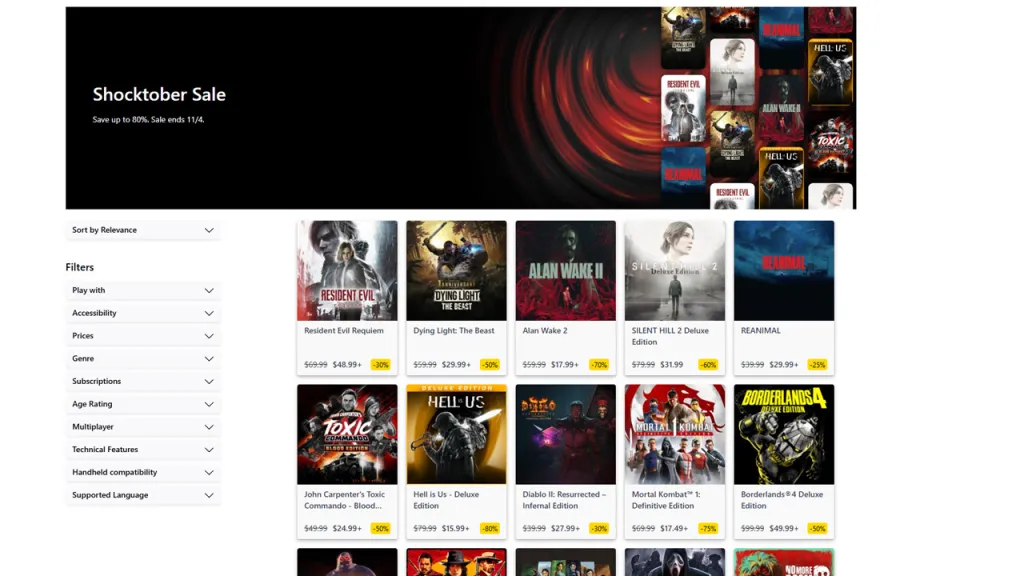 Xbox Shoktober 2026 Games