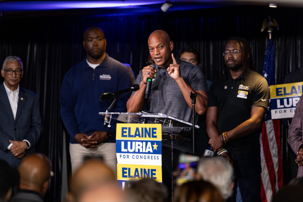 Gov. Wes Moore, up for reelection in Maryland, campaigns in Virginia