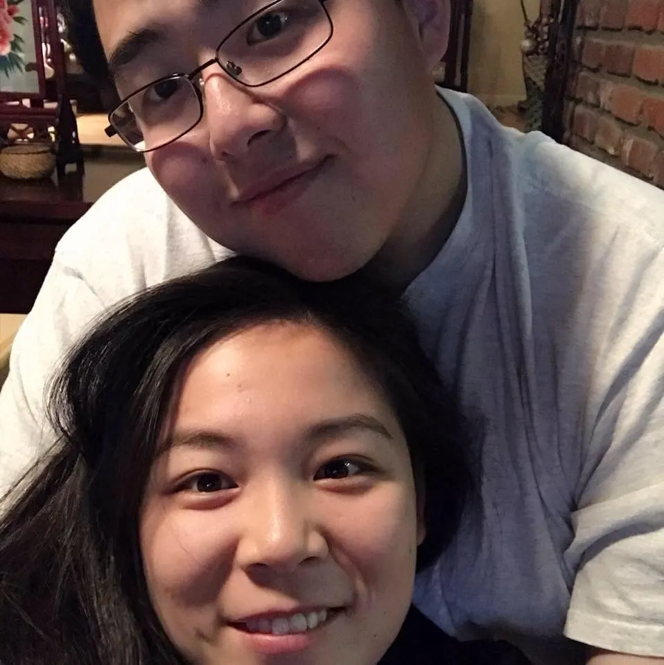Edric Ding and Wanying Zhang posed together in a social media photo.