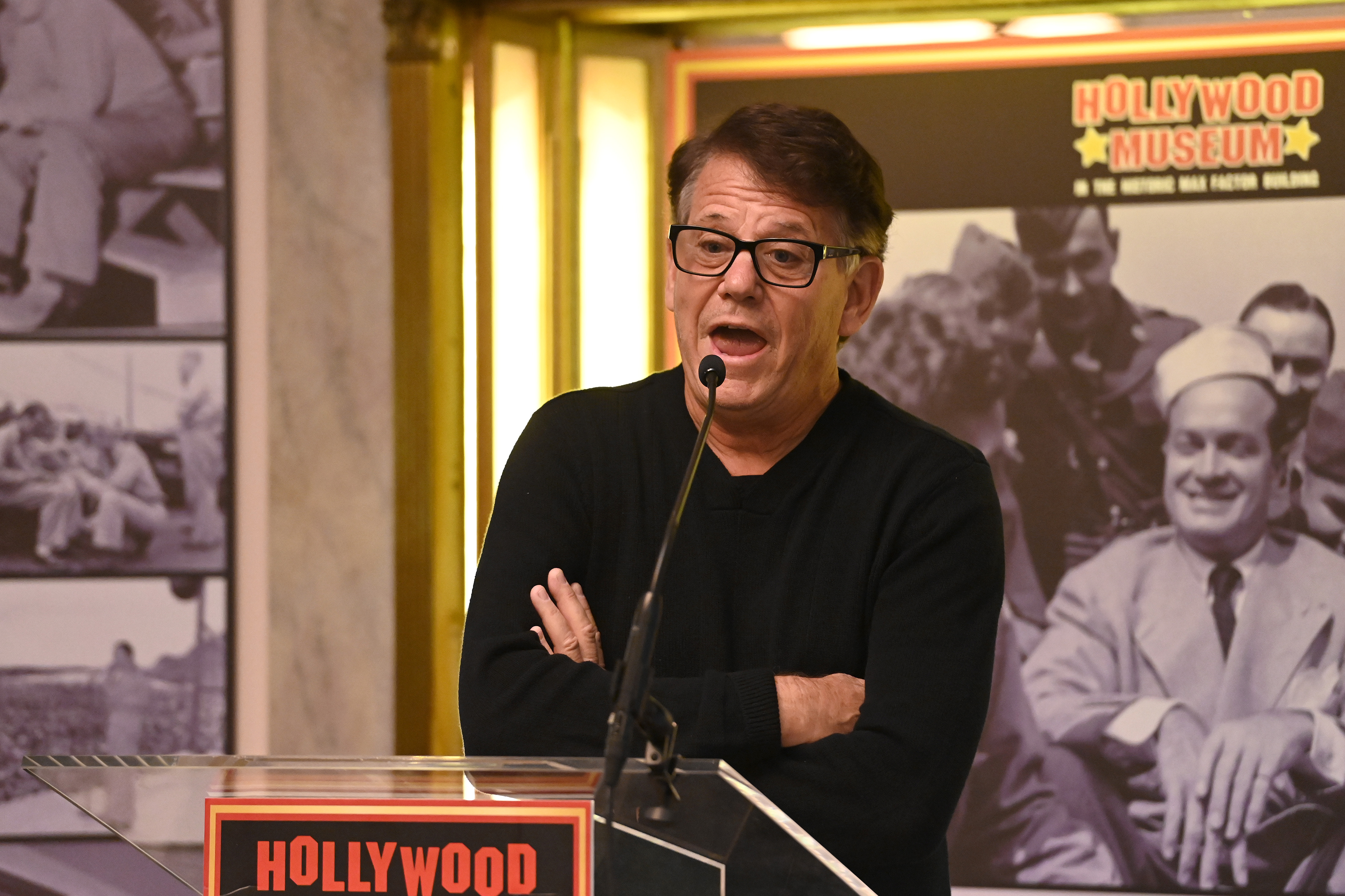 Anson Williams speaks at a pre-Veterans Day tribute at the signing event for the book 