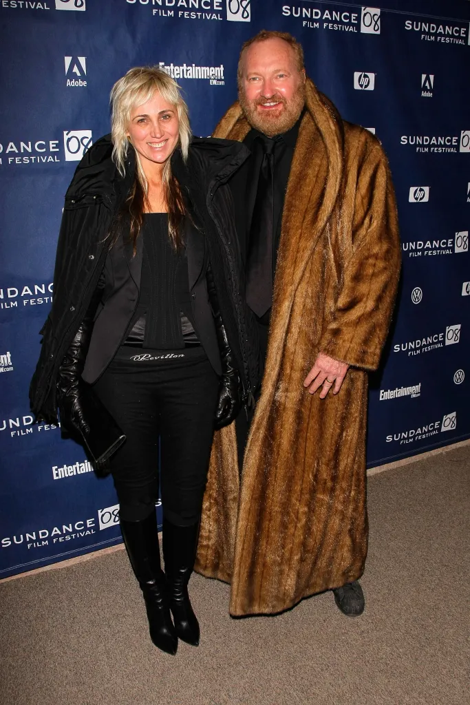 Actor Randy Quaid and Evi Quaid stand together at a film festival premiere.