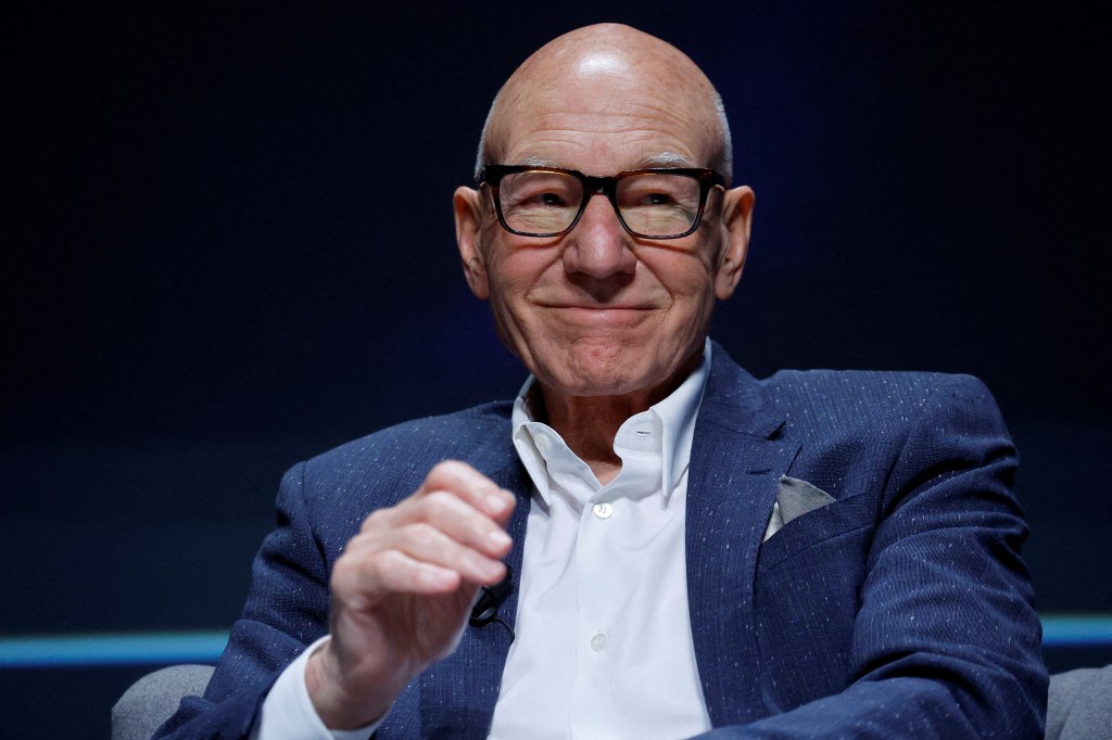 Actor Sir Patrick Stewart attends a conference at the Cannes Lions International Festival of Creativity in Cannes, France.