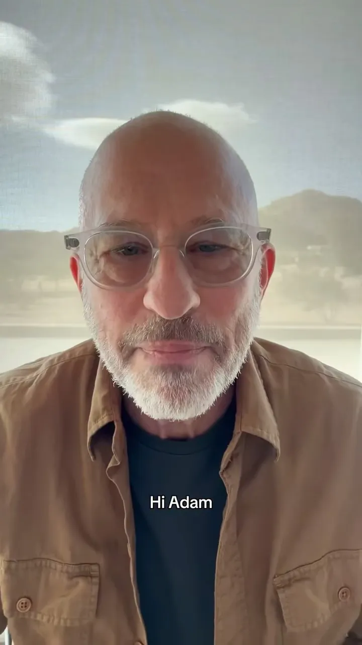 Rabbi Sean Gorman speaking to actor Adam Brody in a video.