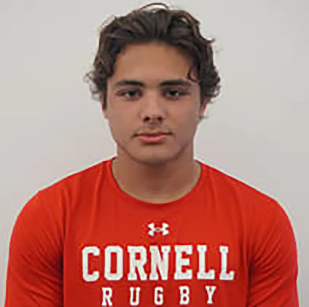 Matthew Ingalls wearing a Cornell rugby t-shirt.
