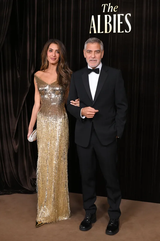 Amal Clooney and George Clooney at The Albie Awards.