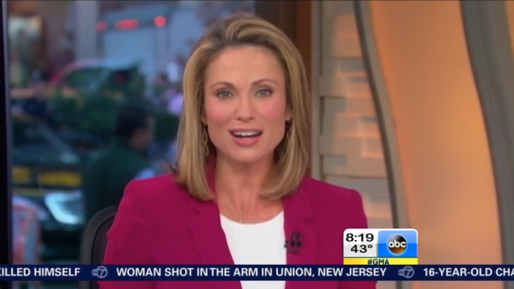 Amy Robach speaking on Good Morning America.