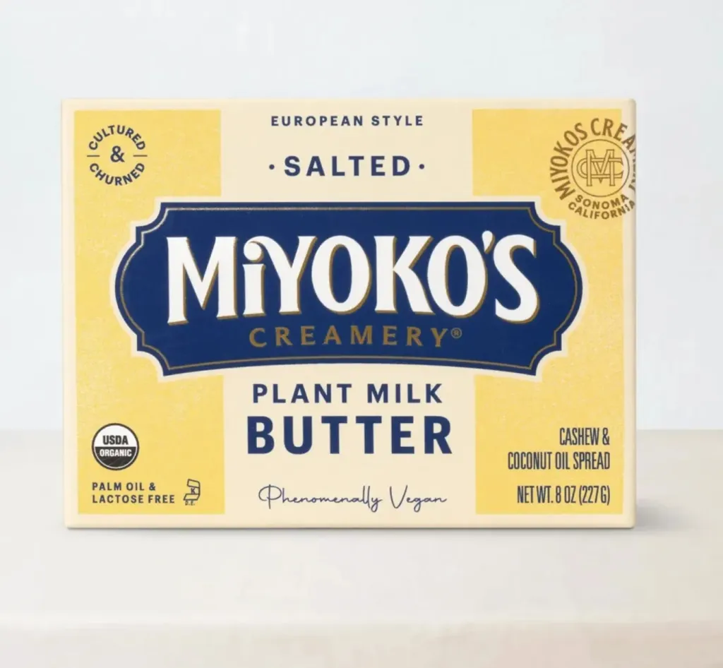 A package of Miyoko's Creamery European Style Salted Plant Milk Butter.