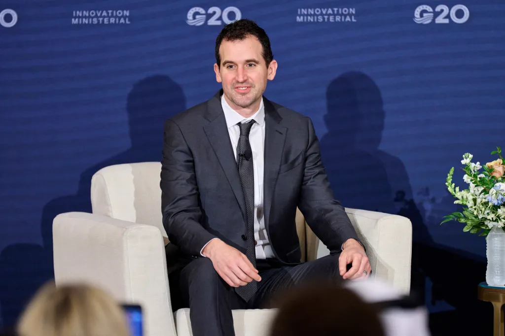 Anthropic Co-founder Tom Brown speaks at the G20 Innovation Ministerial.