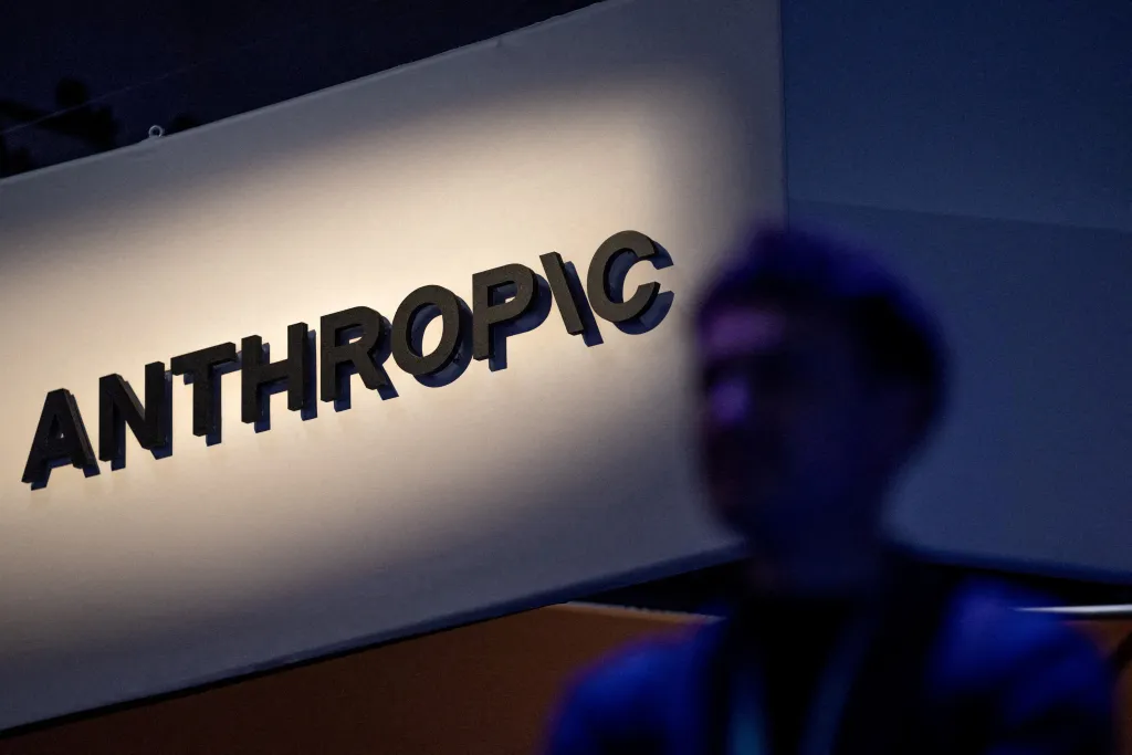 Anthropic logo displayed at a technology summit.