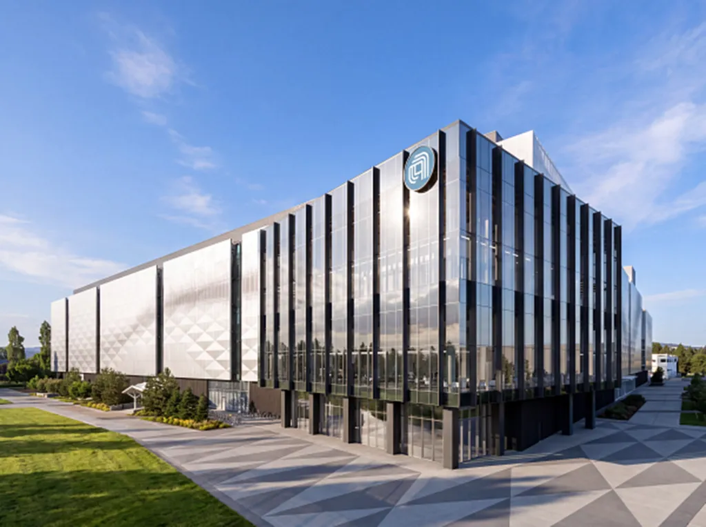 Exterior view of Applied Materials' $5 billion research facility in Silicon Valley.