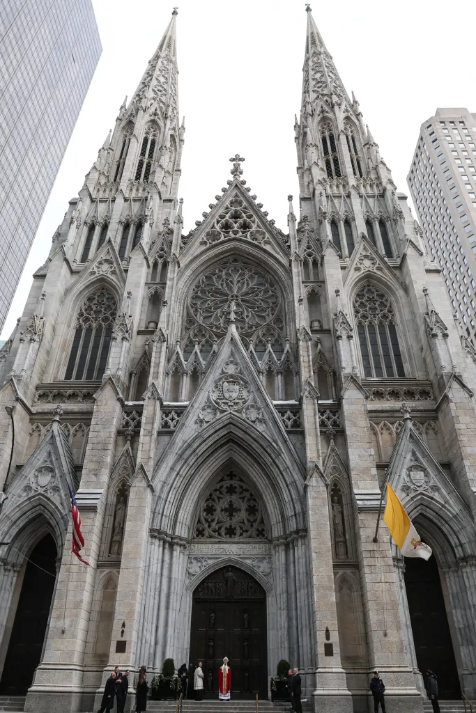 Archbishop-designate Ronald Hicks arriving at St. Patrick's Cathedral in New York.