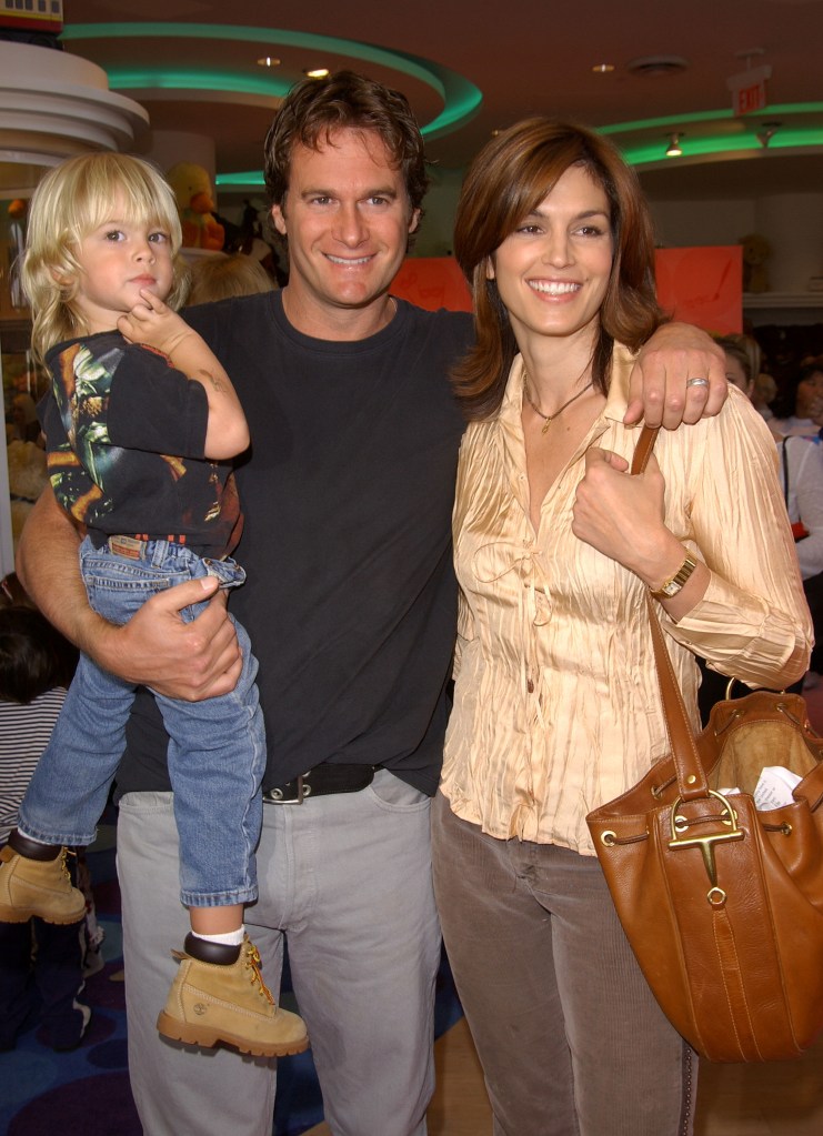 Cindy Crawford with husband Rande Gerber and son Presley at an Entertainment Industry Foundation charity event.
