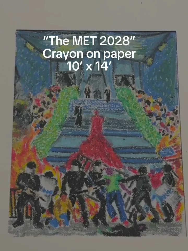 Illustration of the Met Gala by David Sabastian titled