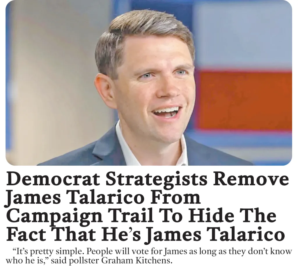 A satirical article headline reading 