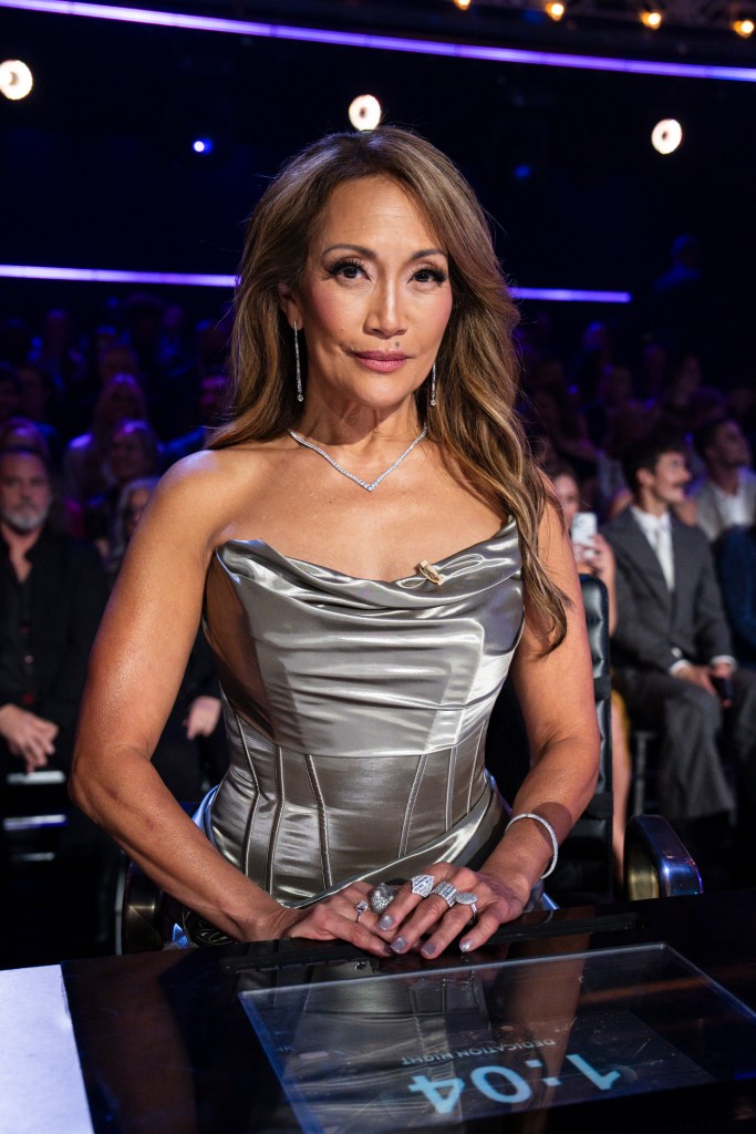 Carrie Ann Inaba at the judges' table on Dancing with the Stars.