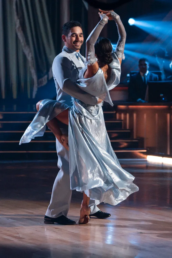 Alan Bersten and his partner perform a dance routine on Dancing with the Stars.