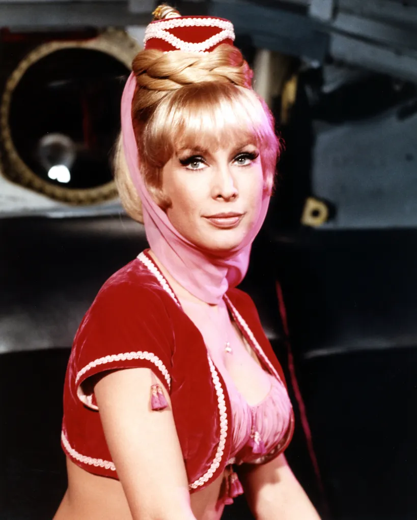 Barbara Eden in costume as Jeannie for the television series 'I Dream of Jeannie'.