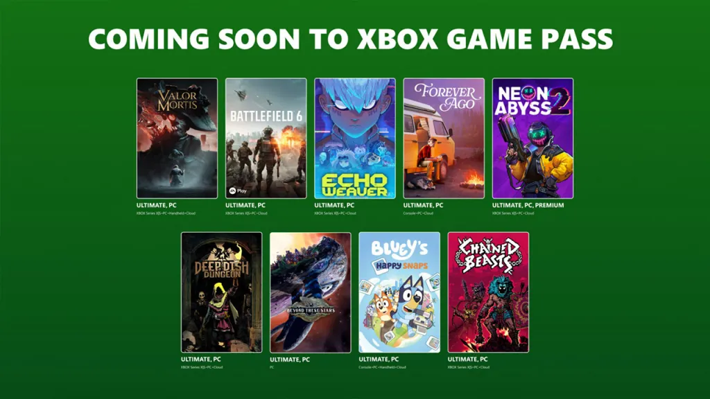 Battlefield 6 Xbox Game Pass October