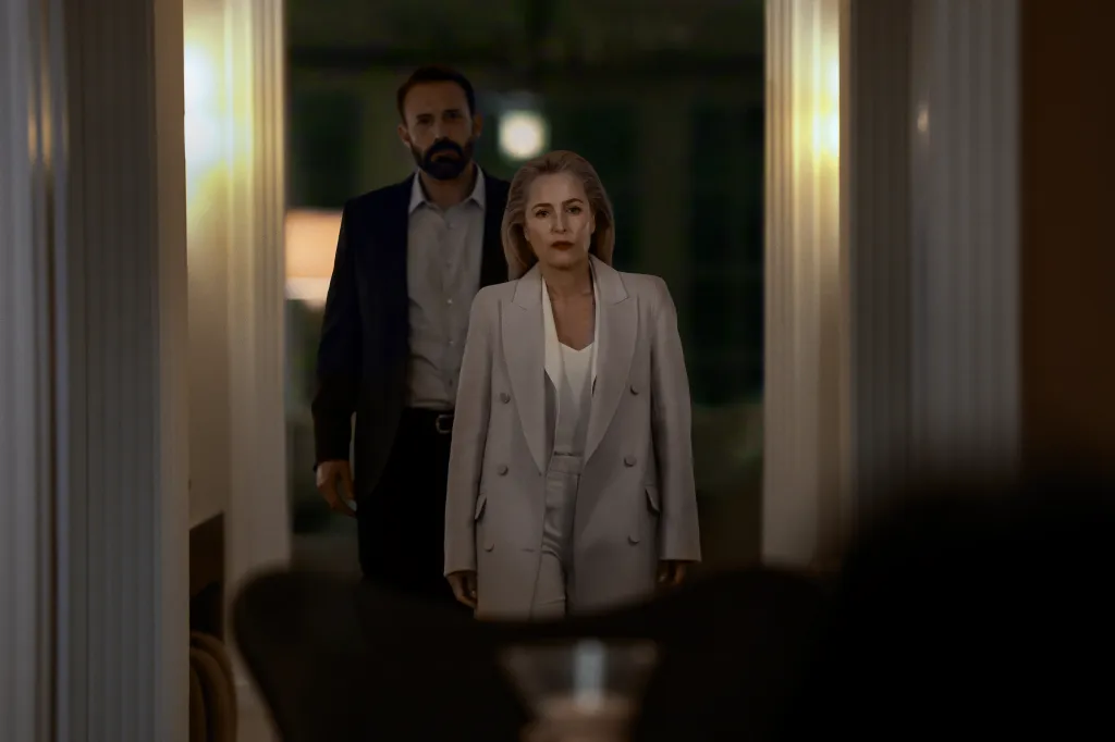 Ben Affleck as Mark and Gillian Anderson as Dayle in Animals.