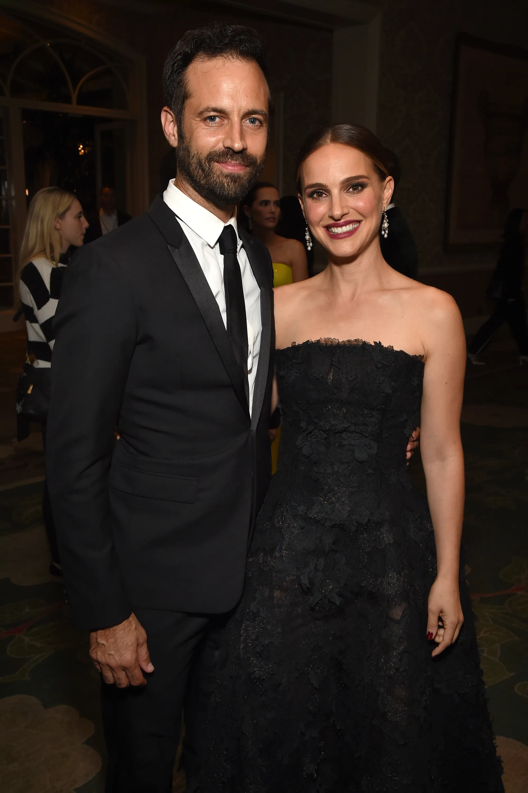 Benjamin Millepied and Natalie Portman attend an event together.